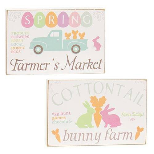 BreeBe - Cottontail Bunny Farm Block Sign 2 Asstd - Multi | Best Buy U.S.