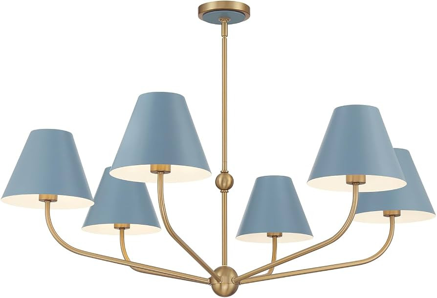 Crystorama Xavier 6 Light Vibrant Gold + Blue Chandelier | Amazon (US)