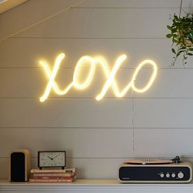 XOXO Neon Wall Light | Pottery Barn Teen