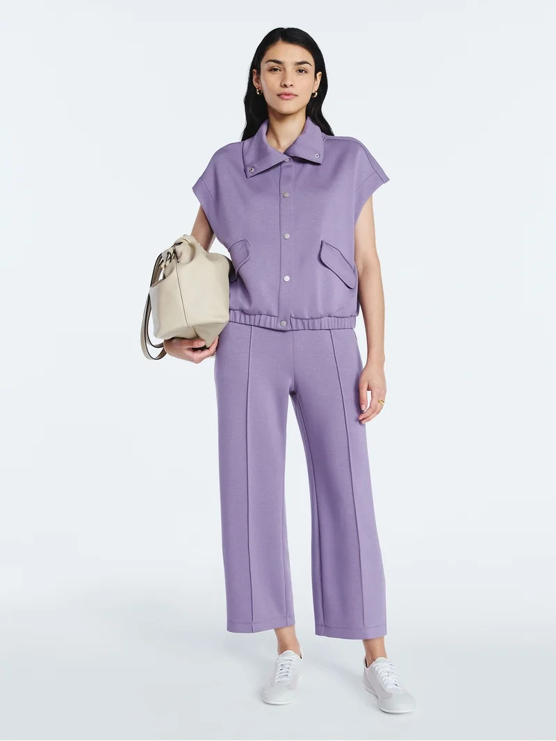 Scoop Women's and Women's Plus New Scubaknit Snap Vest, Sizes XS-4X | Walmart (US)