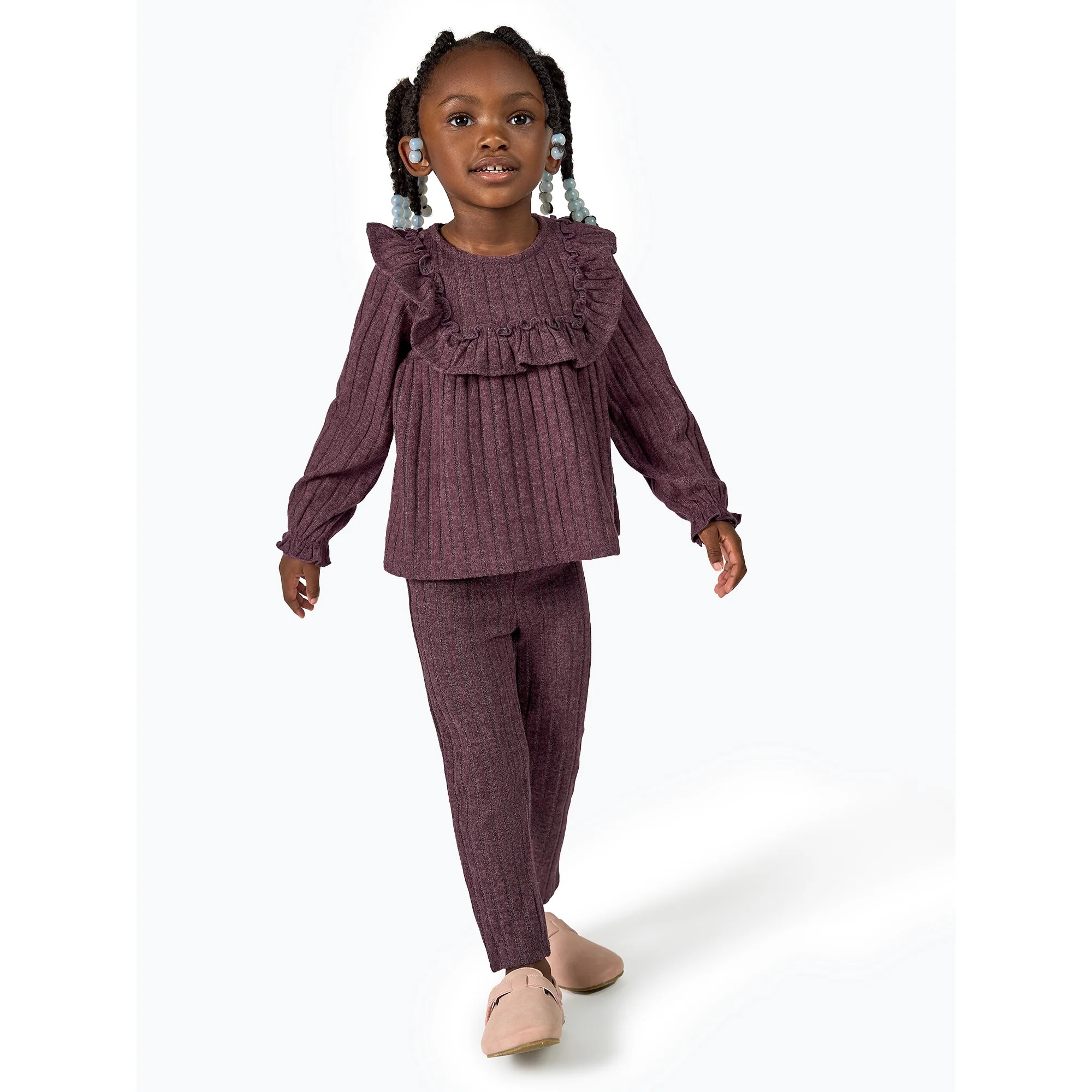 Modern Moments by Gerber Toddler Girl Ruffle Top and Pant Set, Sizes 12M-5T | Walmart (US)
