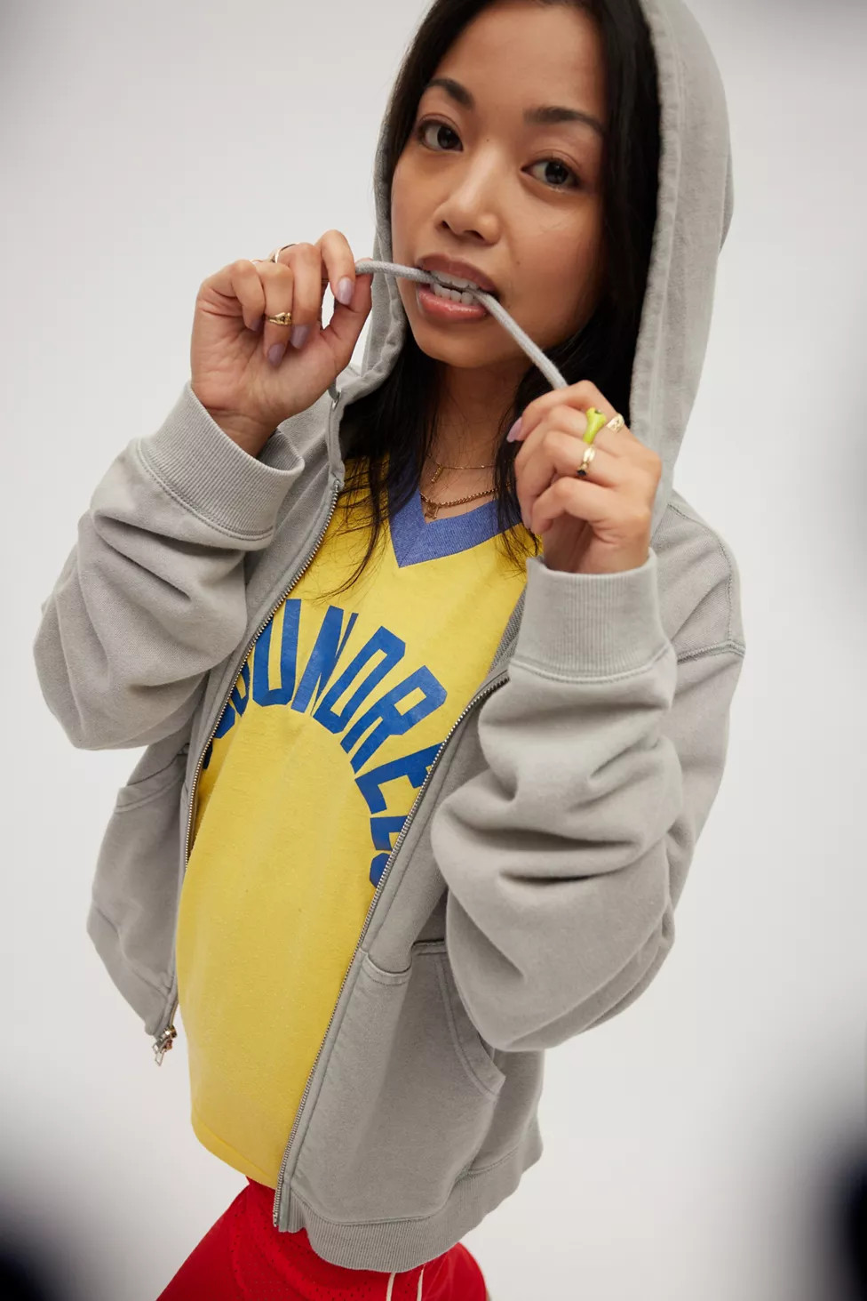 BDG Bonfire Cropped Full Zip Hoodie Sweatshirt | Urban Outfitters (US and RoW)