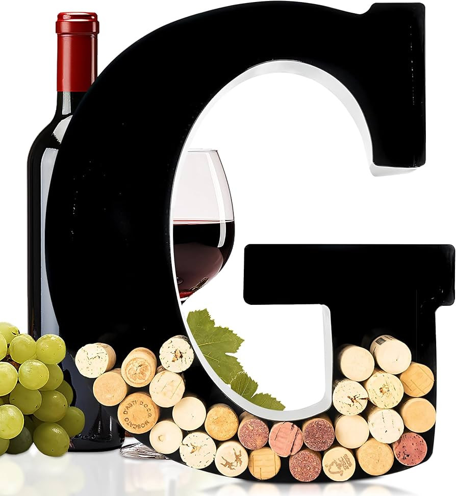 will's Metal Wine Cork Holder - Letters A to Z | Modern Housewarming Gift, Home Bar Decor Wine Gi... | Amazon (US)
