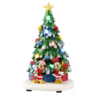 Disney 10-in LED Musical Mickey & Minnie Christmas Tree Scene Decoration | Lowe's