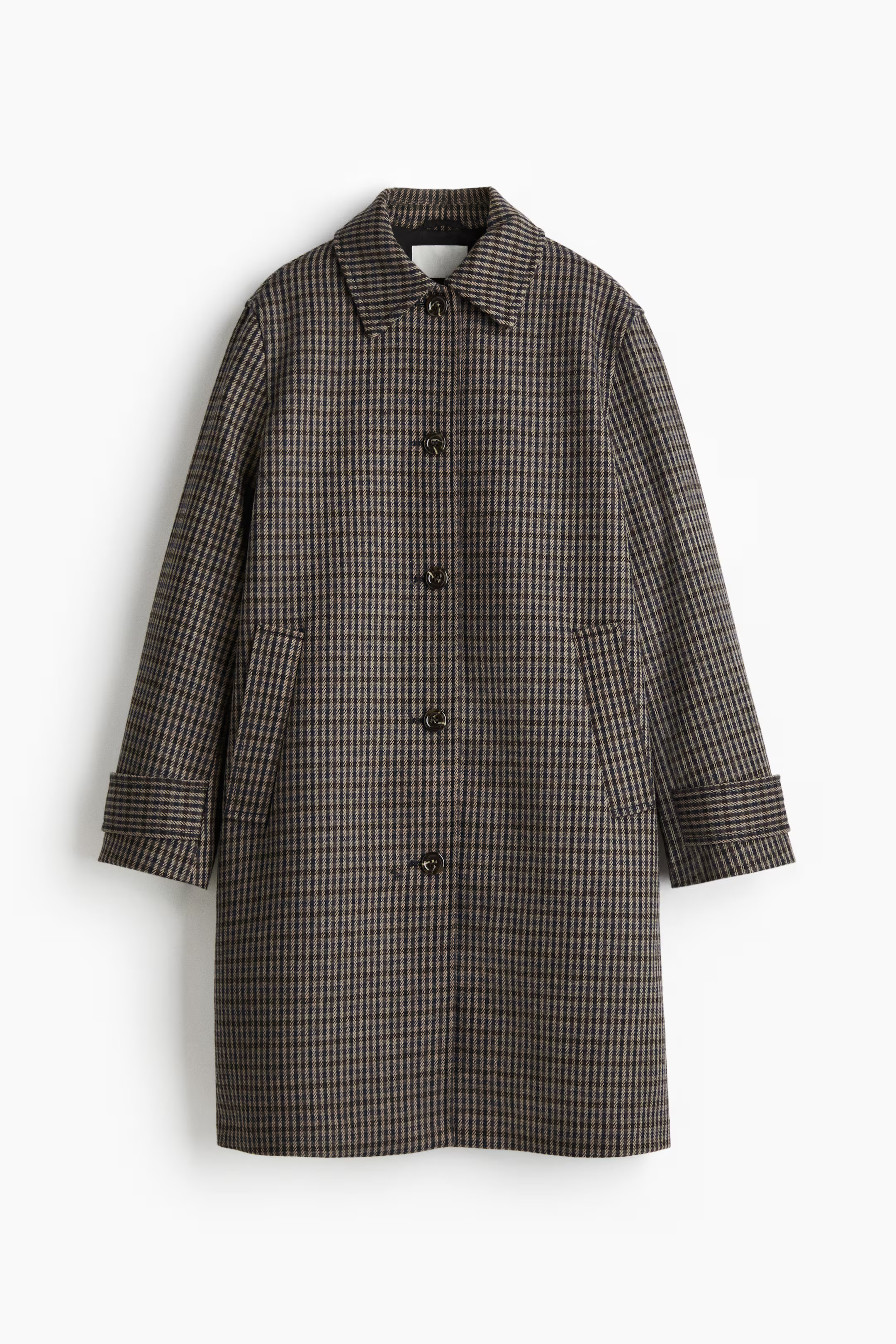 Car coat - Black/Checked - Ladies | H&M GB | H&M (UK, MY, IN, SG, PH, TW, HK)