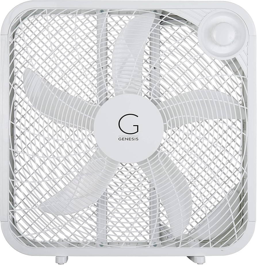 Genesis 20" Box Fan, 3 Settings, Max Cooling Technology, Carry Handle, White (G20BOX-WHT) | Amazon (US)