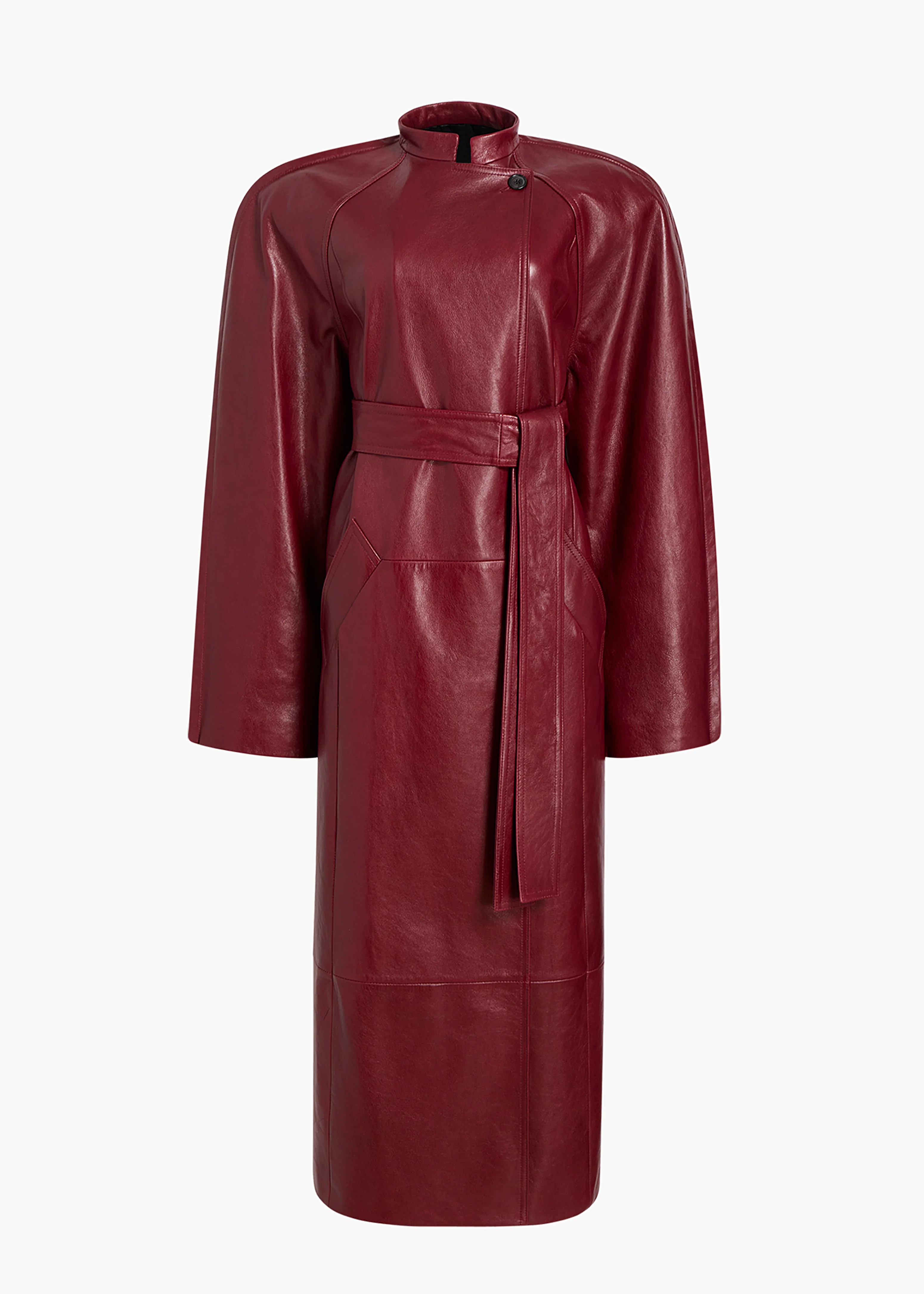 Rothen Coat in Oxblood Leather | Khaite