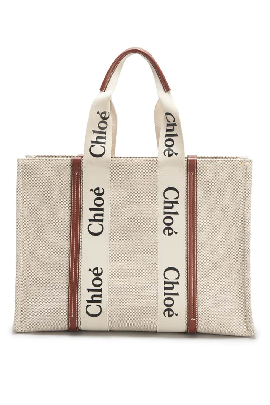 Woody Large Logo Canvas Shopper Tote Bag | Neiman Marcus