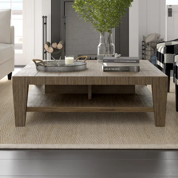 Savannah Brown Coffee Table with Tray Top | Wayfair North America