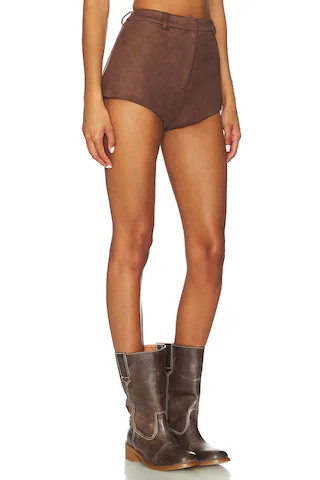 x REVOLVE Jayla Faux Suede Mini Short in Chocolate | Revolve Clothing (Global)