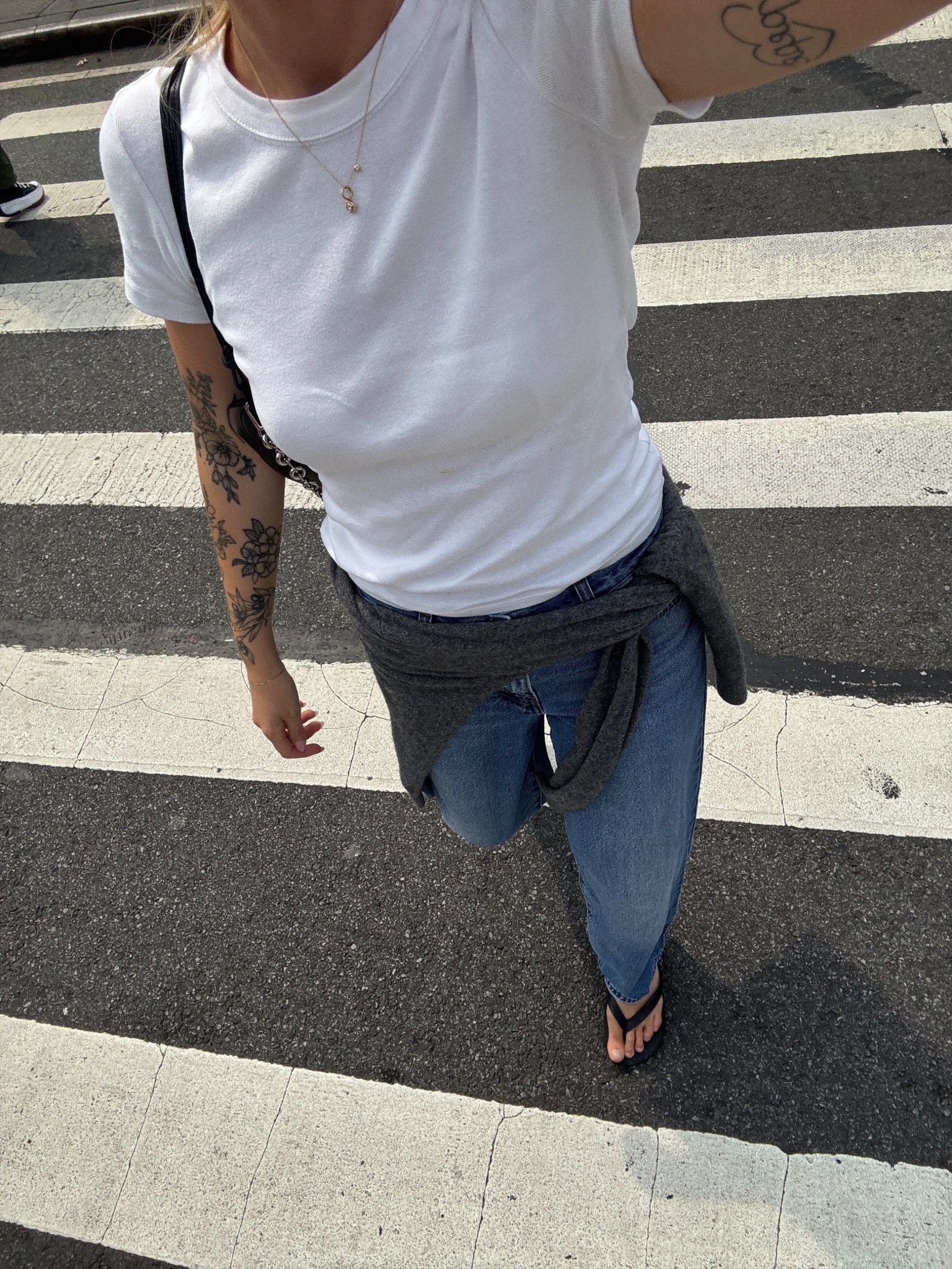 Perfect jeans and a white tee 