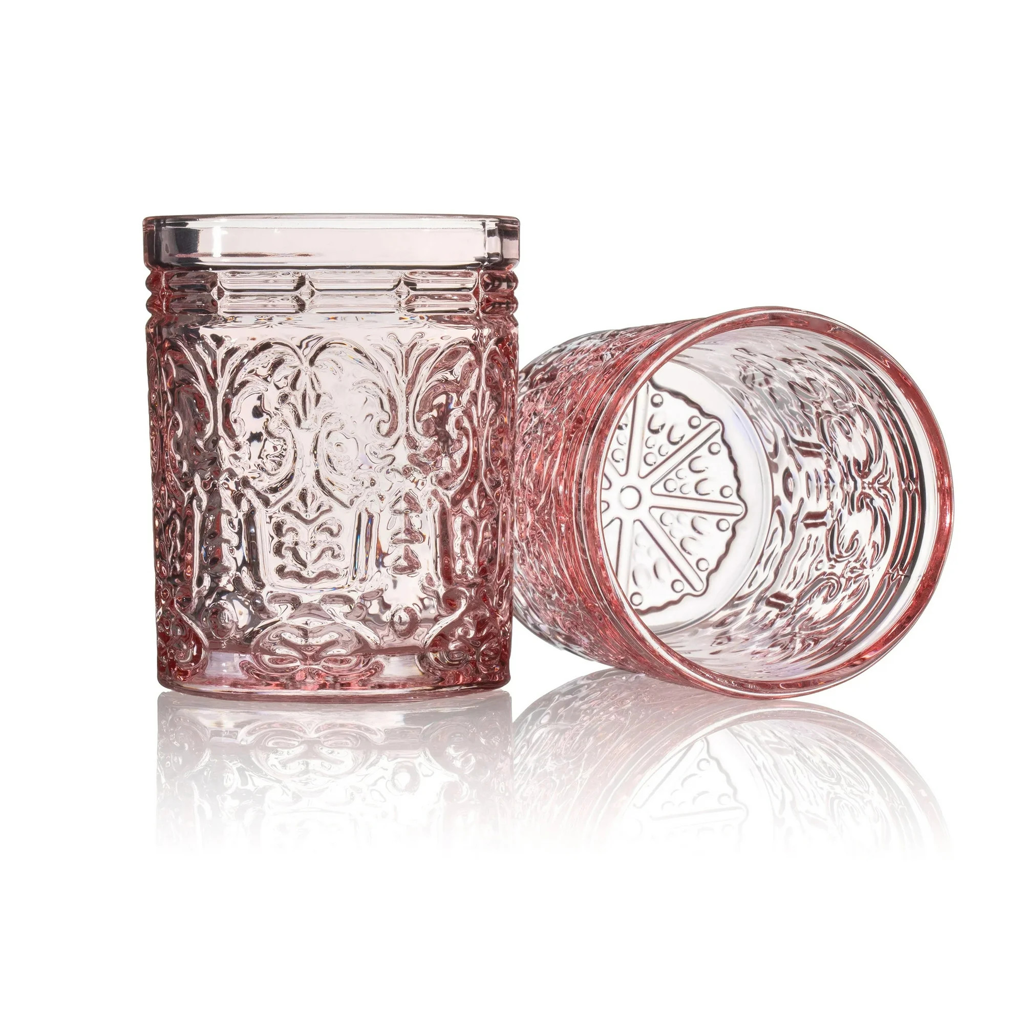 Godinger 28817 11 oz Jax Double Old Fashion Glasses Set, Pink - Set of 4 | Walmart (US)