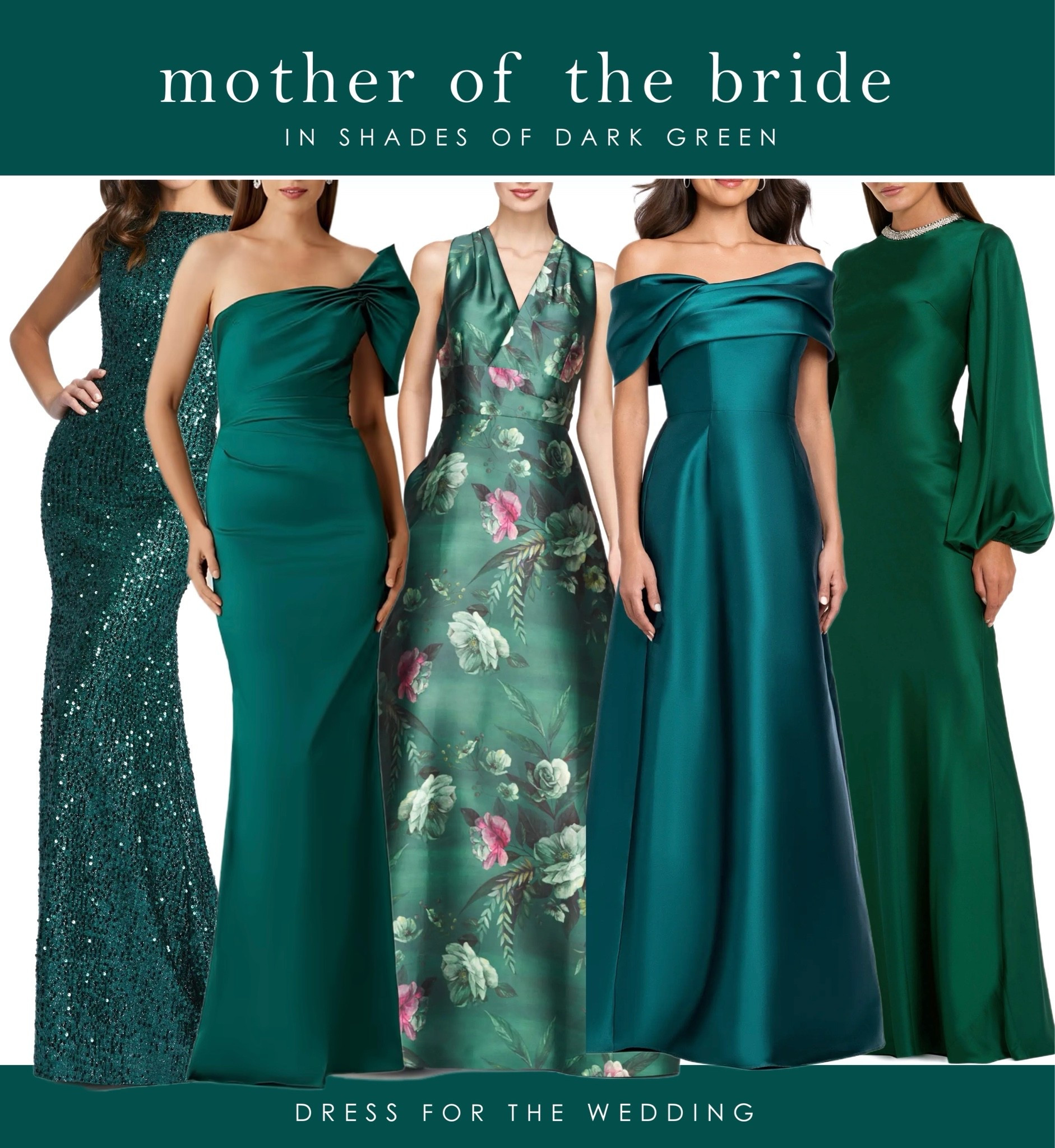 Mother of the Bride dresses in emerald green and forest green. Dark green formal dresses for Mothers of the Bride and Groom. Fashion over 50. What to wear to a wedding over 50. Formal green dresses and gowns for black tie weddings and events. Perfect for a fall or winter wedding. Beaded green gown. Mac Duggal dress, Kay Unger dress, Teri Jon dress.

#LTKWedding #LTKOver40 #LTKSeasonal