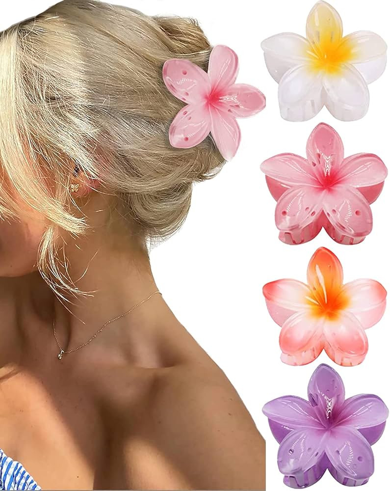 GQLV Flower Hair Claw Clips-4PCS Large Claw Clips for Thick Hair,Strong Hold Nonslip Hair Clips f... | Amazon (US)