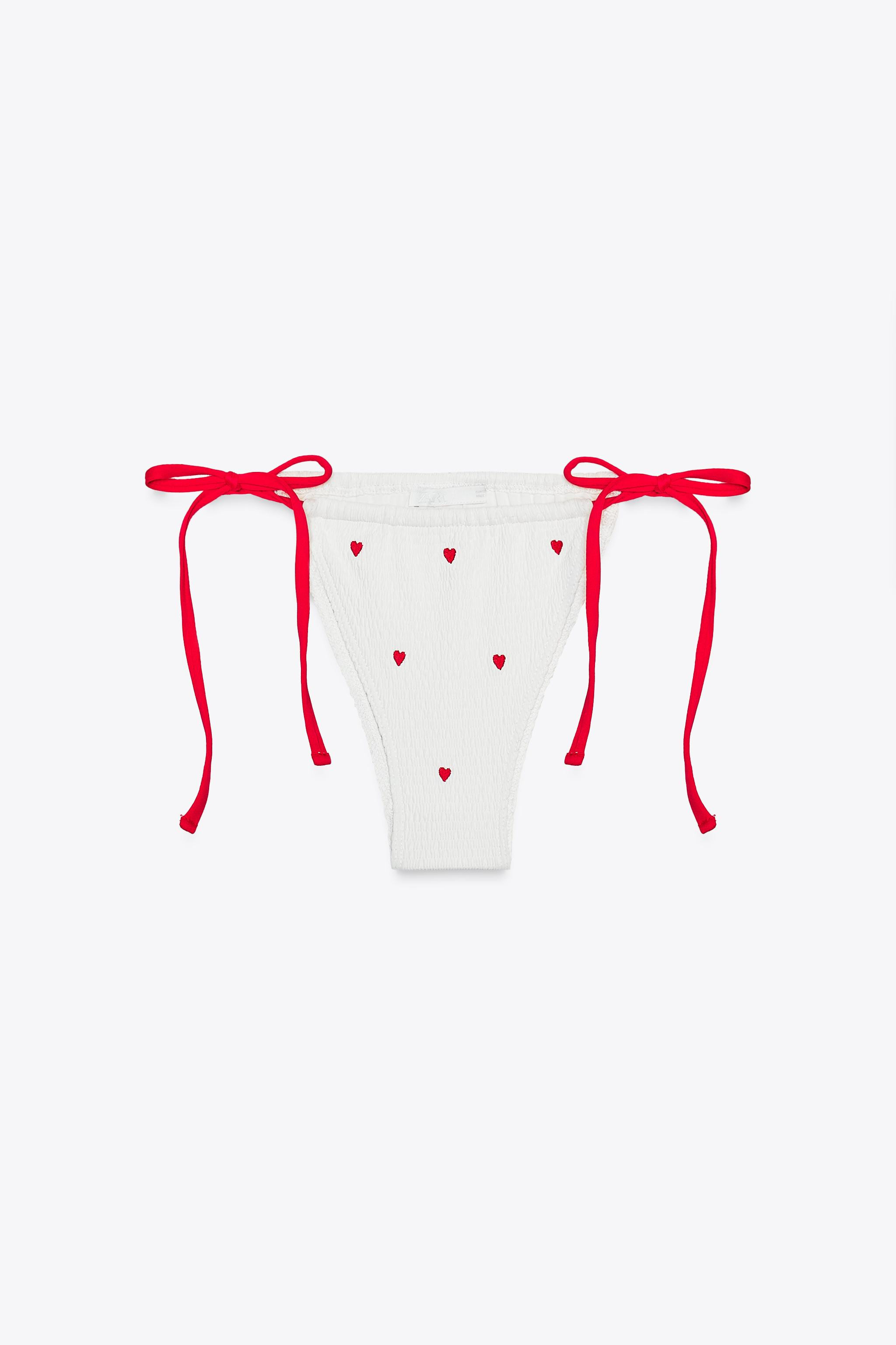 EMBROIDERED ELASTICATED BIKINI BOTTOMS | Zara UK