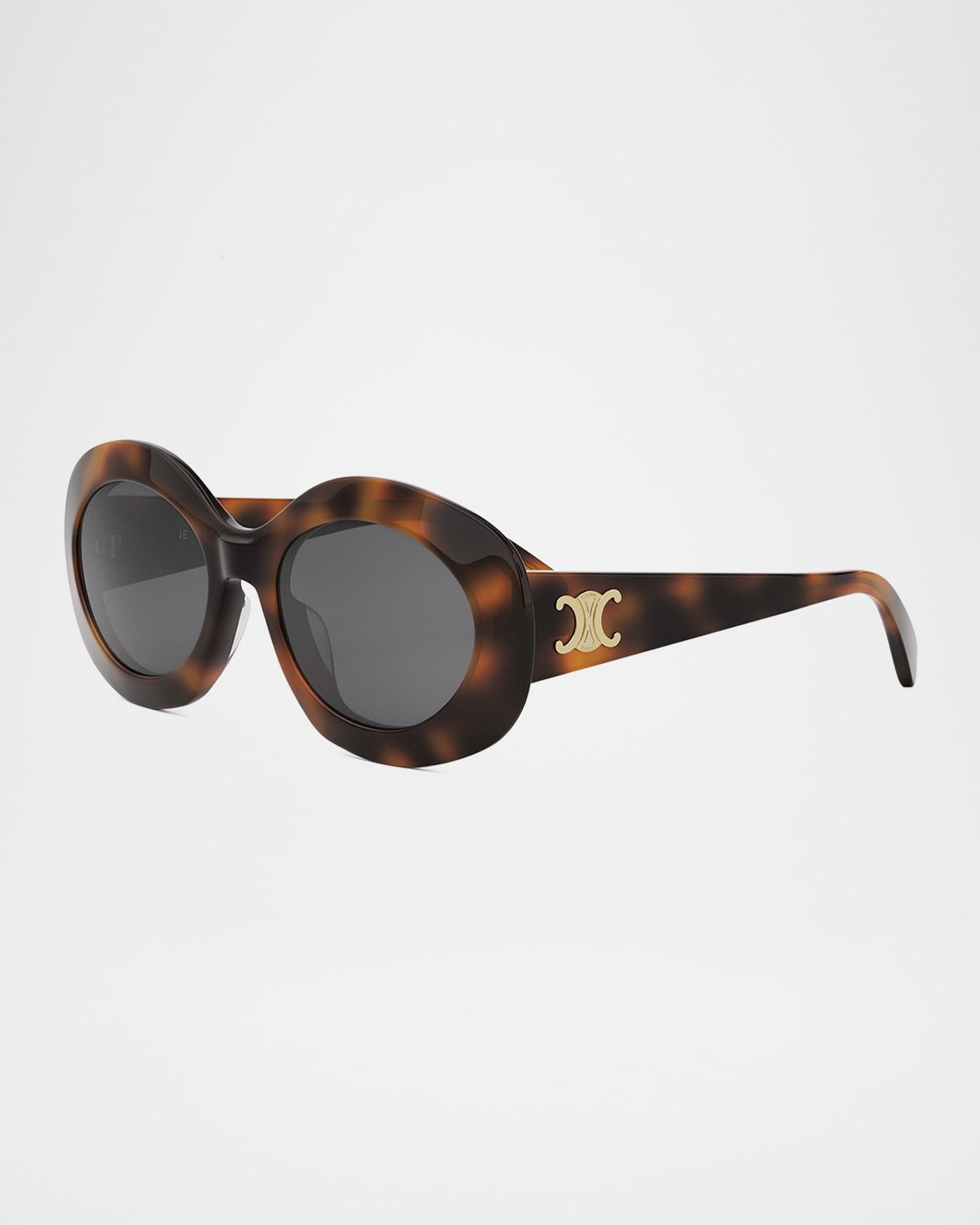 Triomphe Round Acetate Sunglasses | Neiman Marcus