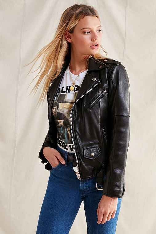 PeleCheCoco Leather Moto Jacket,BLACK,XS | Urban Outfitters US
