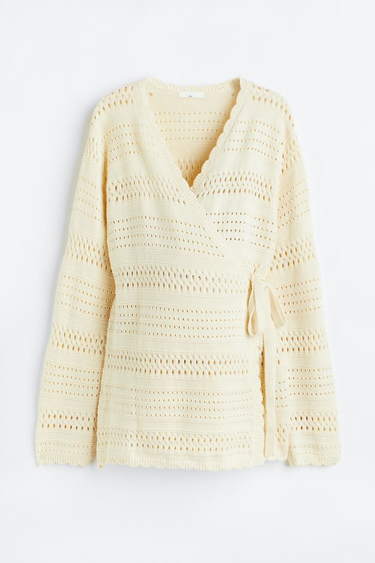 MAMA Pointelle-knit Cardigan - Cream - Ladies | H&M US | H&M (US + CA)