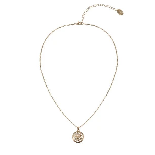 Time And Tru Women's Round Filigree Delicate Pendant Necklace | Walmart (US)