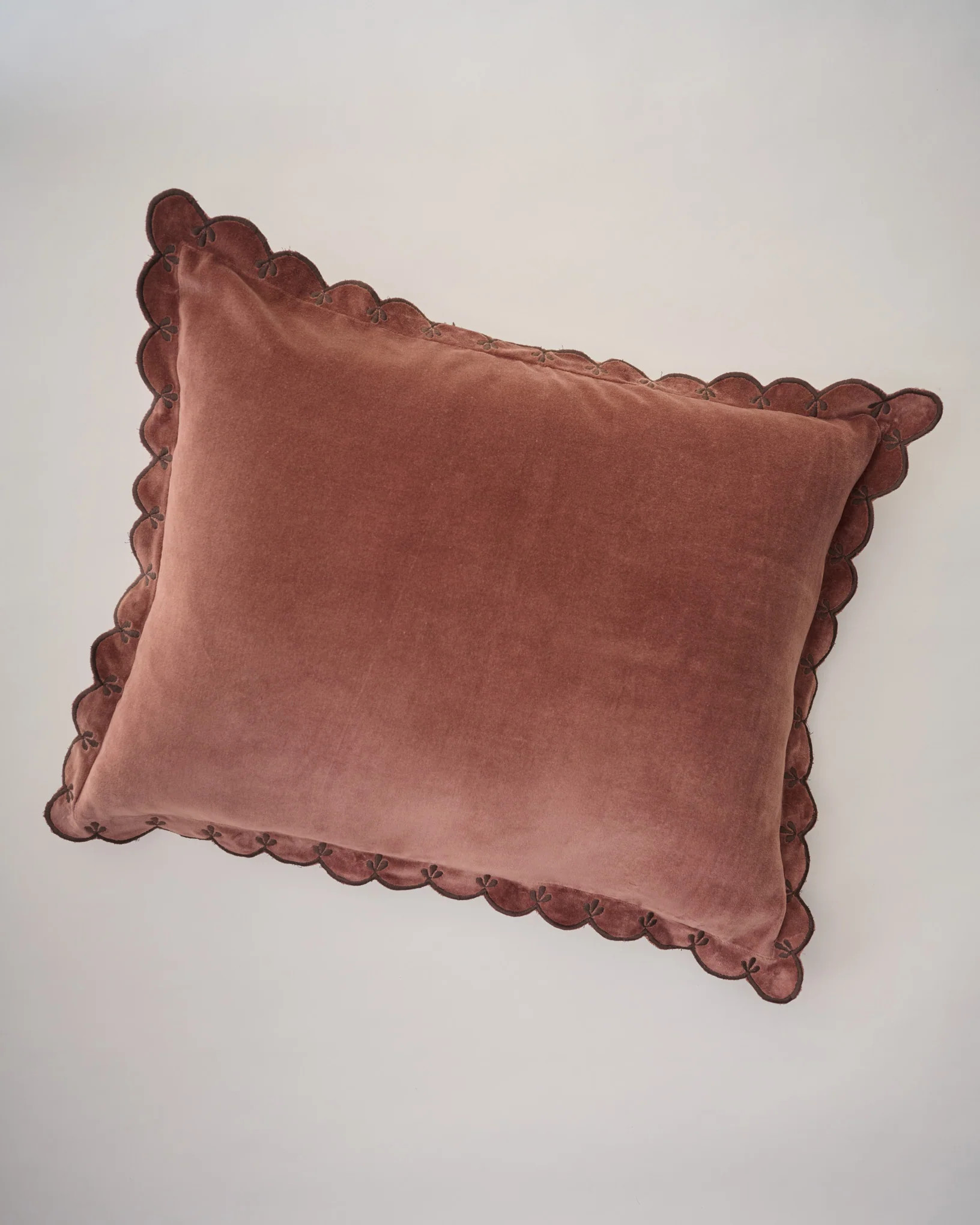 Chestnut Velvet Scallop Edge Sham | Magnolia