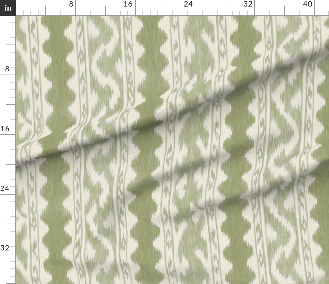Fabric in Seaside Ikat Favorite Green | Spoonflower