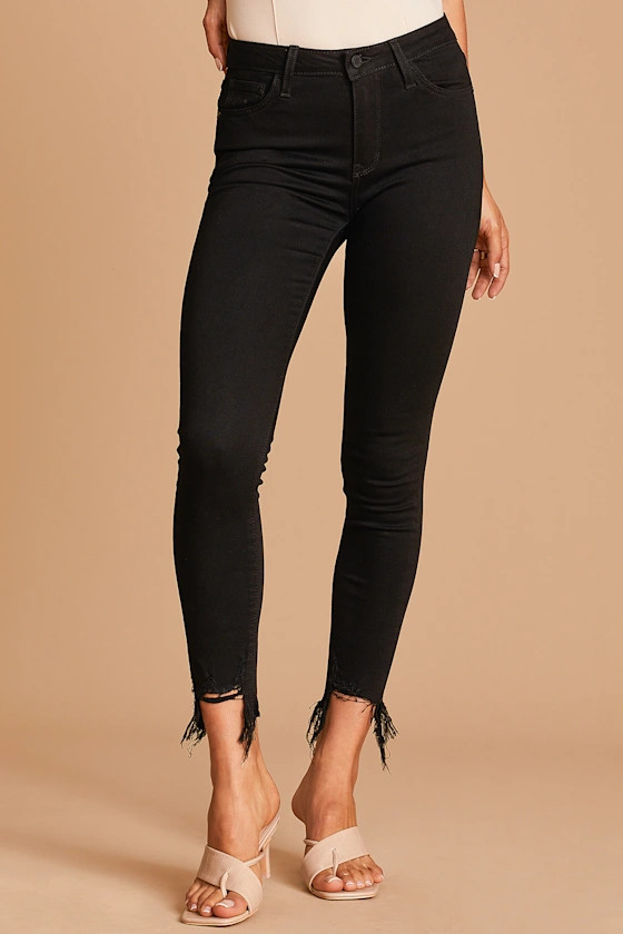 Too Trendy Black Raw Hem High Rise Skinny Jeans | Lulus (US)