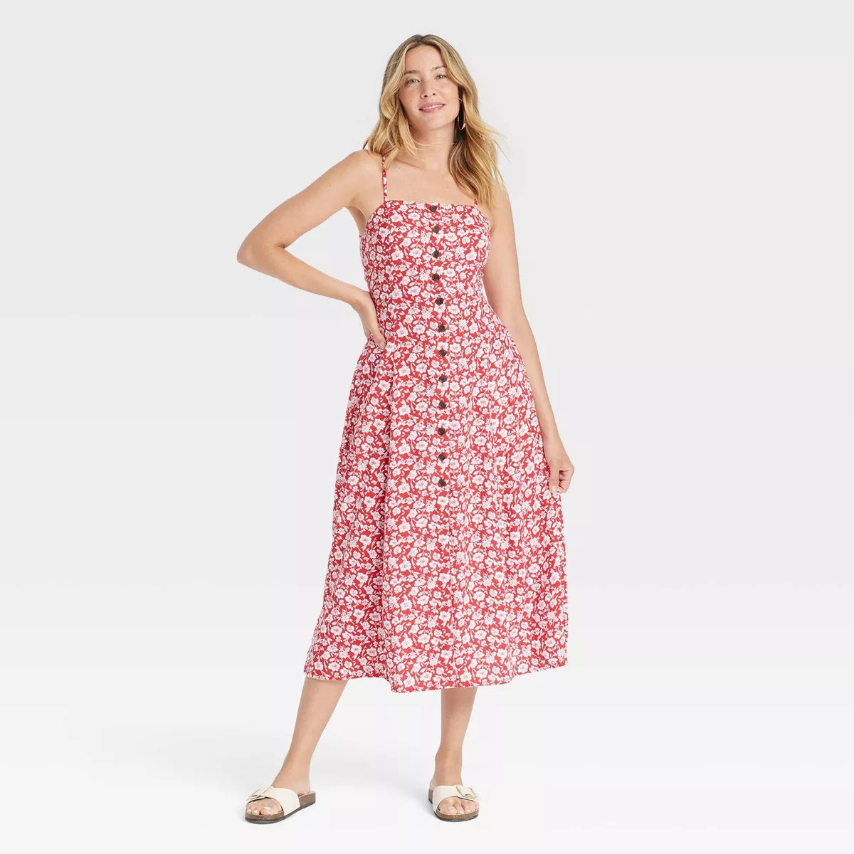Women's Button-Front Midi Sundress - Universal Thread™ | Target