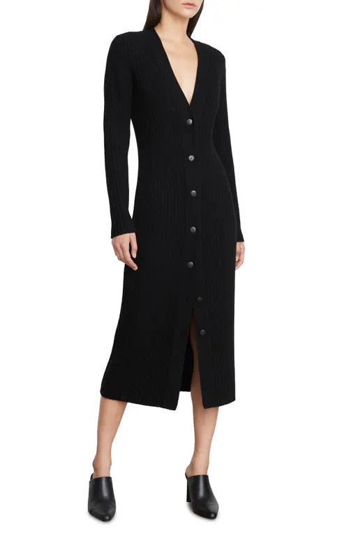 Vince Long Sleeve Cashmere Sweater Dress in Black at Nordstrom, Size Xx-Small | Nordstrom