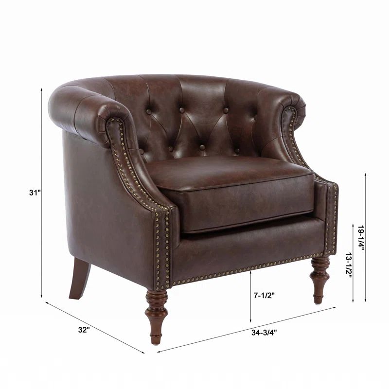 Alcott Hill® Cisnero Faux Leather Chesterfield Chair | Wayfair | Wayfair North America