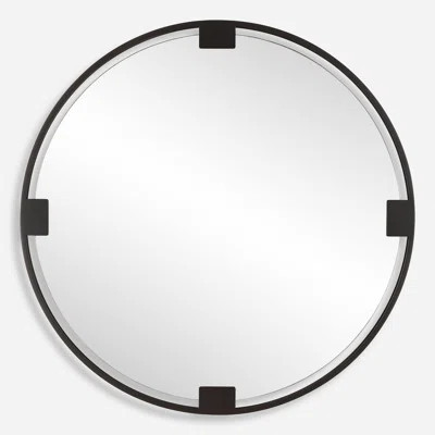 Latitude Run® Edwyna Black Round Mirror | Wayfair North America