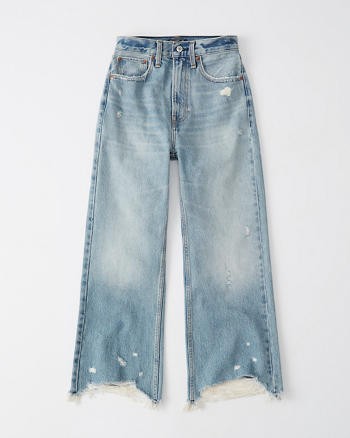 Ultra High Rise Cropped Wide-Leg Jeans | Abercrombie & Fitch US & UK