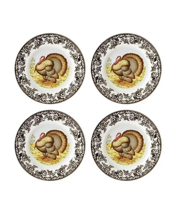 Woodland Turkey 4 Piece Salad Plates, Service for 4 | Macy's