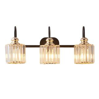 TAIFOND 23.13 in. 3-Light Matte Black Bathroom Vanity Light with Ripple Cylinder Glass Shades | The Home Depot