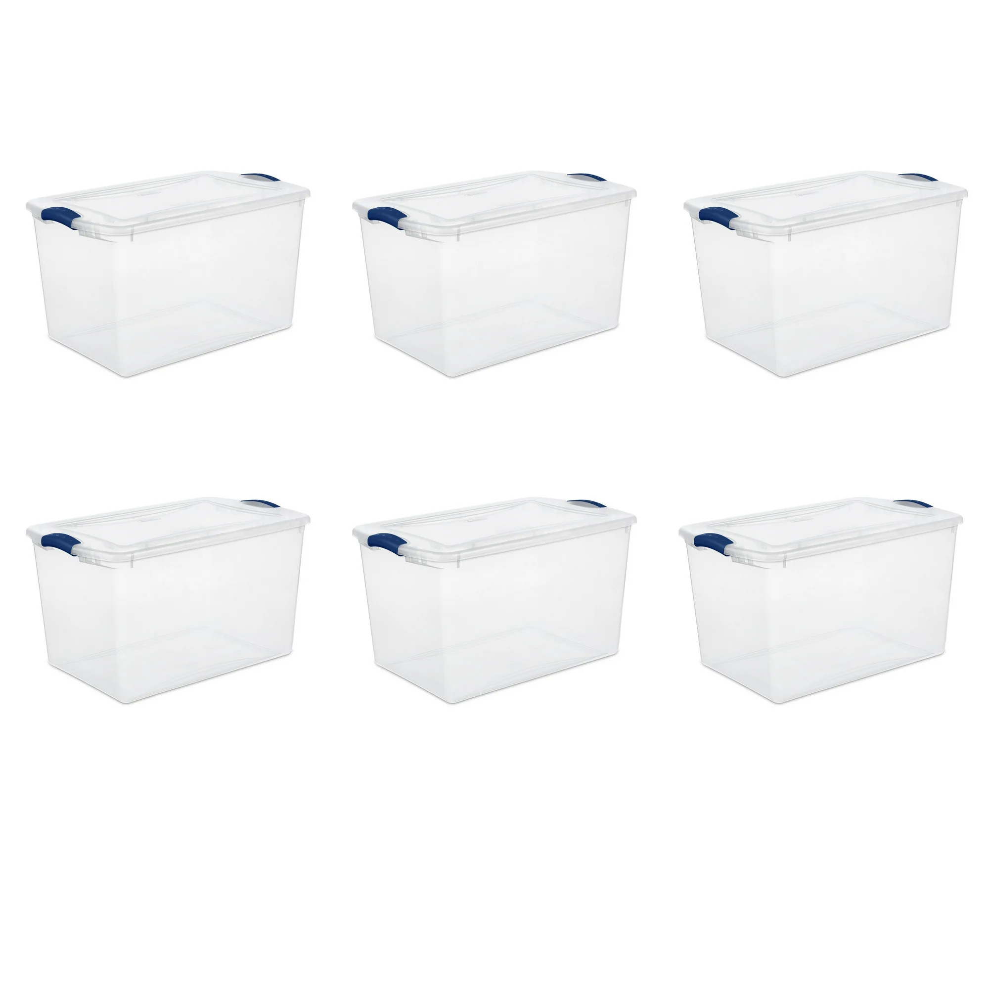 Sterilite 66 Qt. Latch Box Stadium Blue Set of 6 | Walmart (US)