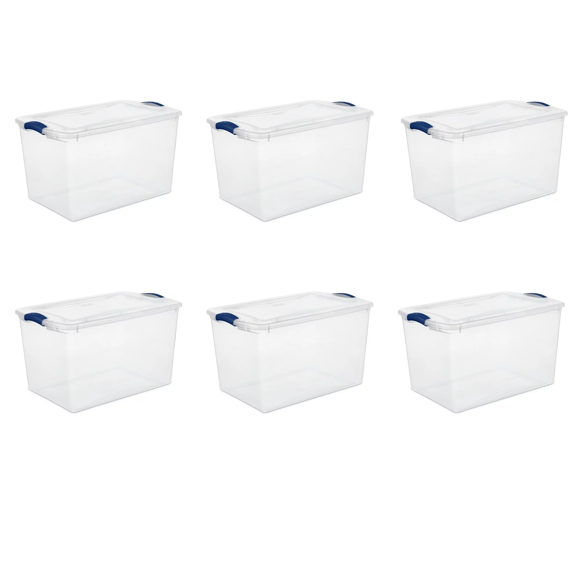 Sterilite 66 Qt. Latch Box Stadium Blue Set of 6 | Walmart (US)