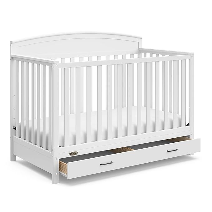 Graco Benton 5-in-1 Convertible Crib with Drawer (White) - Converts from Baby Crib to Toddler Bed... | Amazon (US)