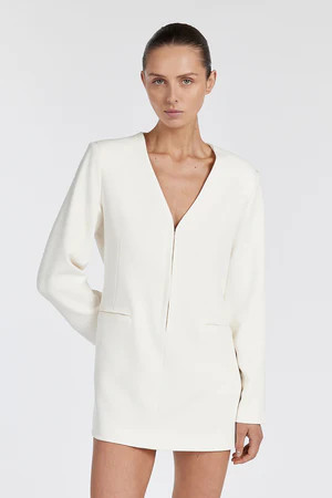ISSEY OFF WHITE BLAZER MINI DRESS | DISSH