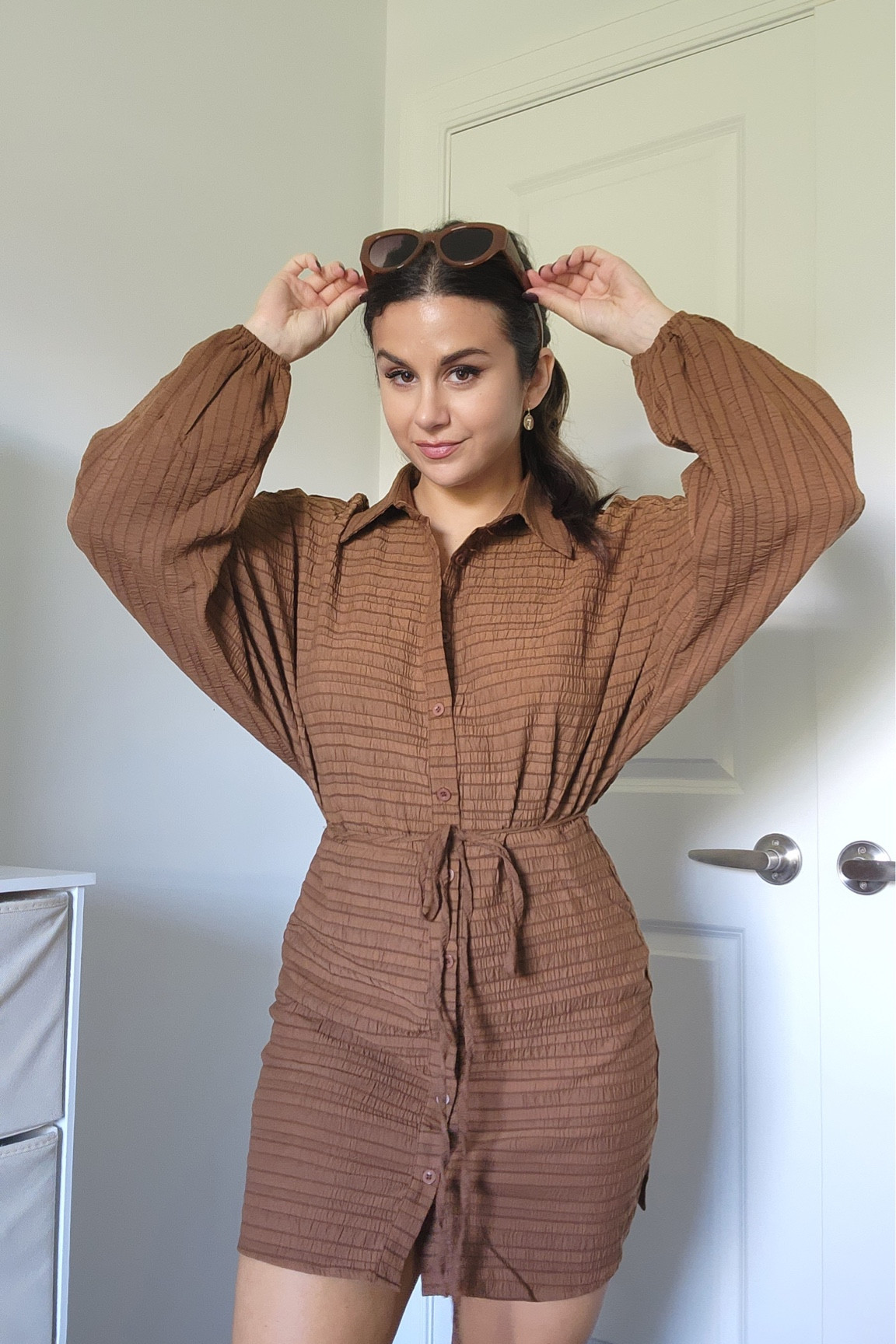 Love those warm browns 🤎🍁

Lightweight blouse dress for those warmer fall days. Can be easily styled with leggings and boots/scarf for extra warmth. 🥰

Wearing size small - true to size! 🤎

#LTKstyletip #LTKunder50 #LTKSeasonal