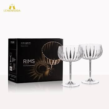 LEMONSODA Rims Orient-Coupe Cocktail Glasses - Quality Crystal Glass - Lead-free, Crystal Clear, ... | Amazon (US)