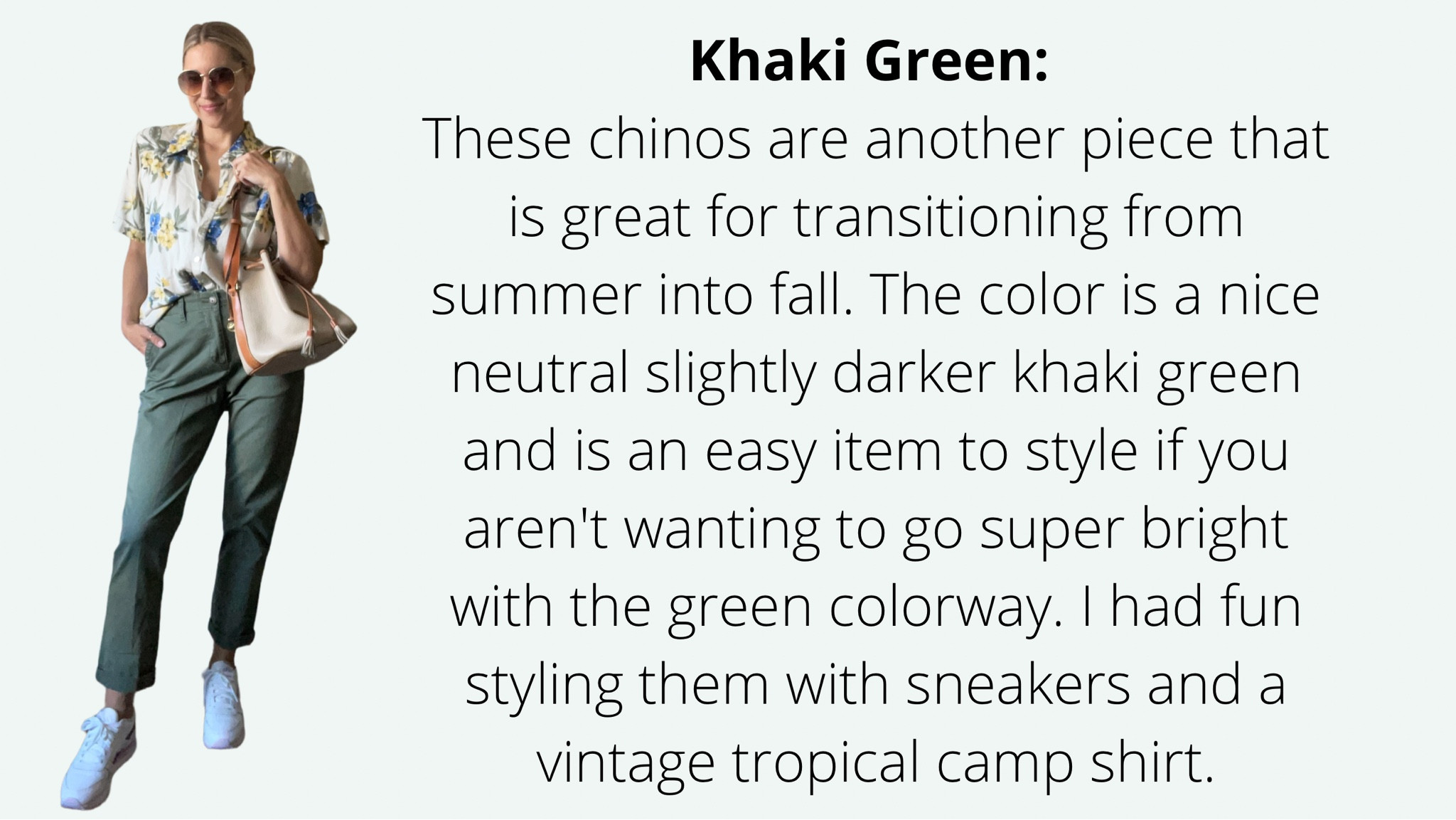 How to style khaki green chinos.