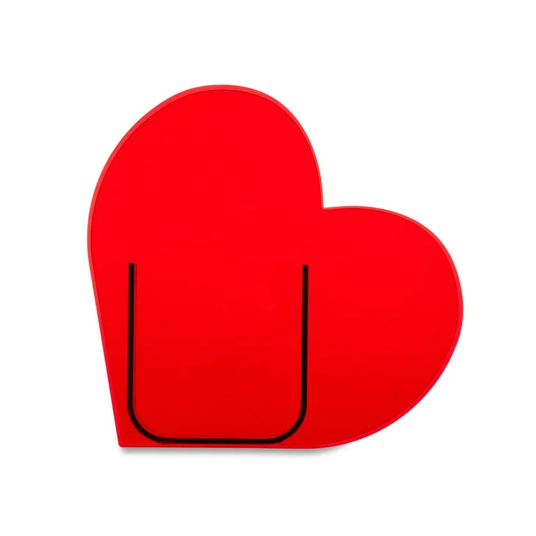 Valentine’s Day Red Acrylic Heart Shaped Vase, 7 in, by Way To Celebrate - Walmart.com | Walmart (US)