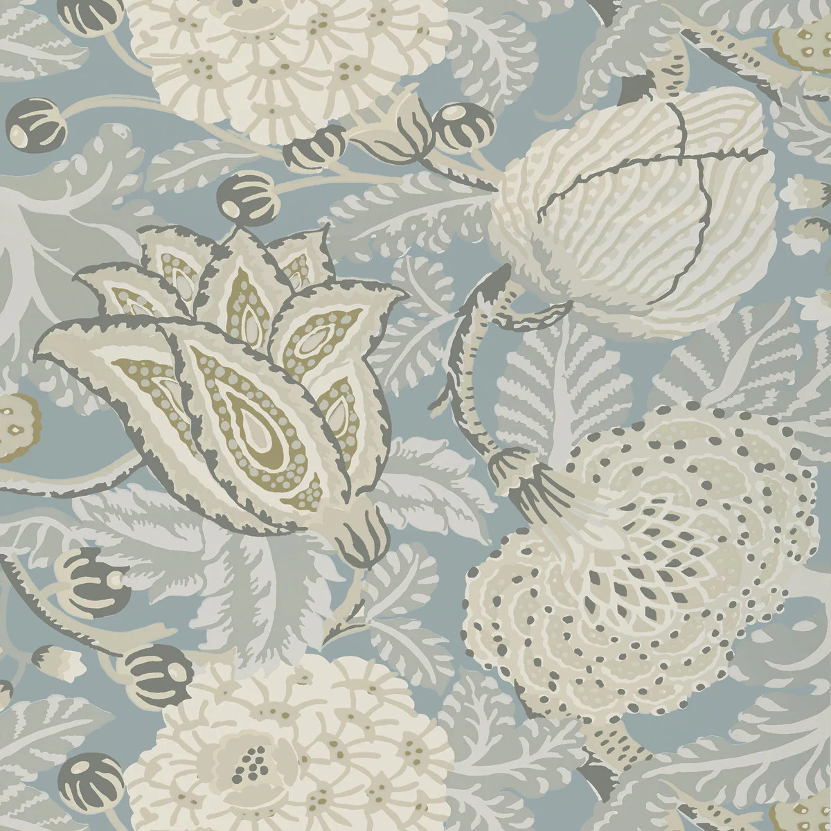 Thibaut Mitford Aqua Wallpaper | DecoratorsBest