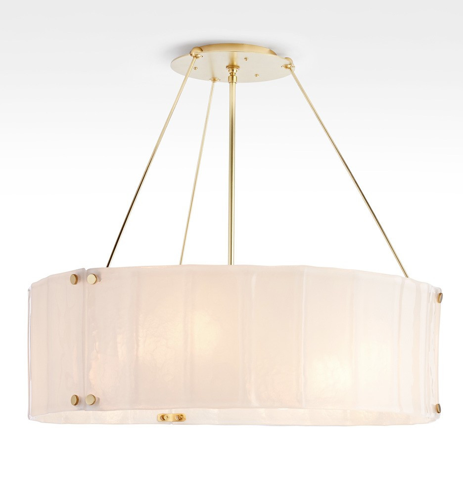 Willamette 32" Aged White Fluted Chandelier | Rejuvenation