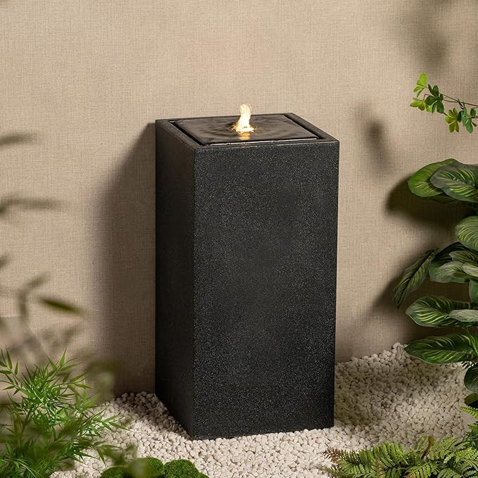 25.98” H Outdoor Water Fountain Made with Eco-Friendly Recyclable Materials, Polyethylene Squar... | Amazon (US)