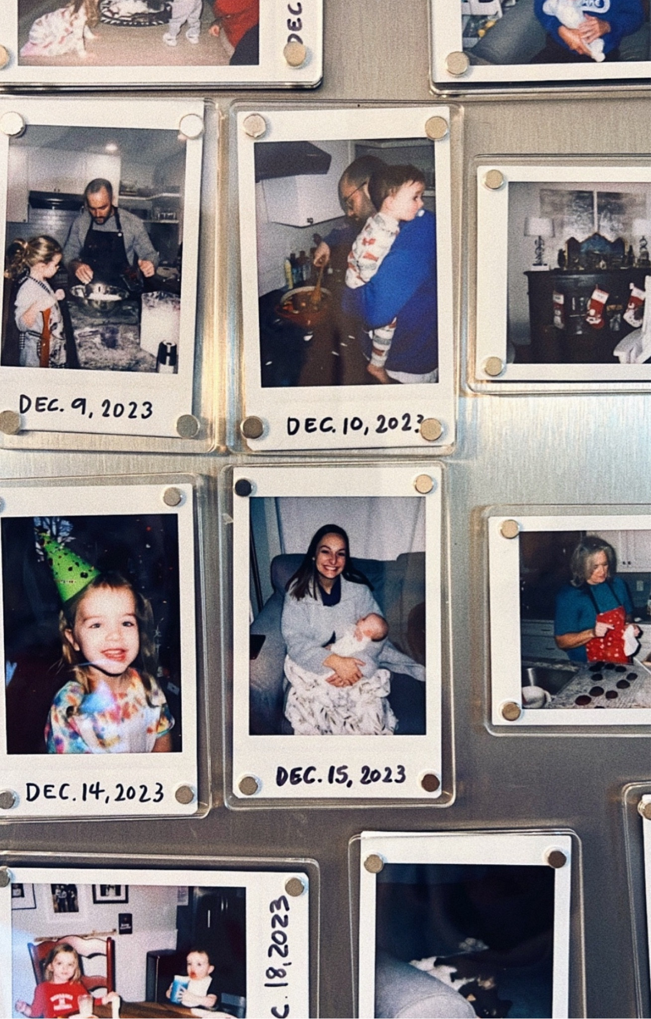 each day of Advent, we take a Polaroid or take a phone photo & print a Polaroid of it to hang on the fridge. Super simple/mundane moments from the month. I can’t tell you how much I cherish these. we then put them in a little coffee table glass storage box to enjoy looking through later ❤️🥹

#LTKKids #LTKHome #LTKHoliday