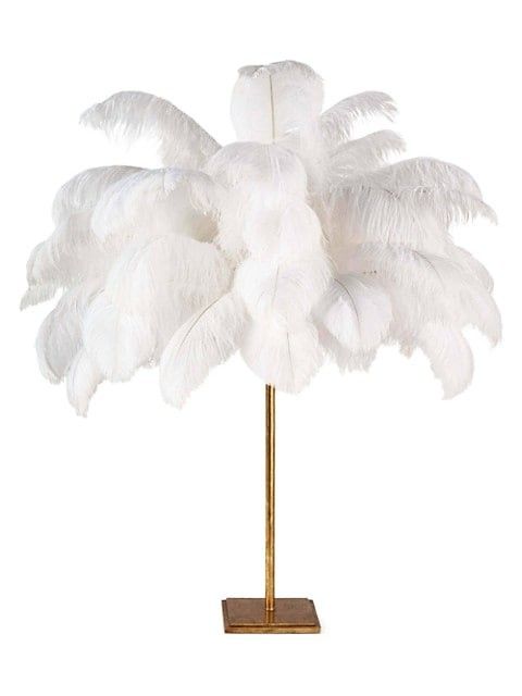 Modern Glamour Josephine Feather Table Lamp - White Bedroom Decor | Saks Fifth Avenue