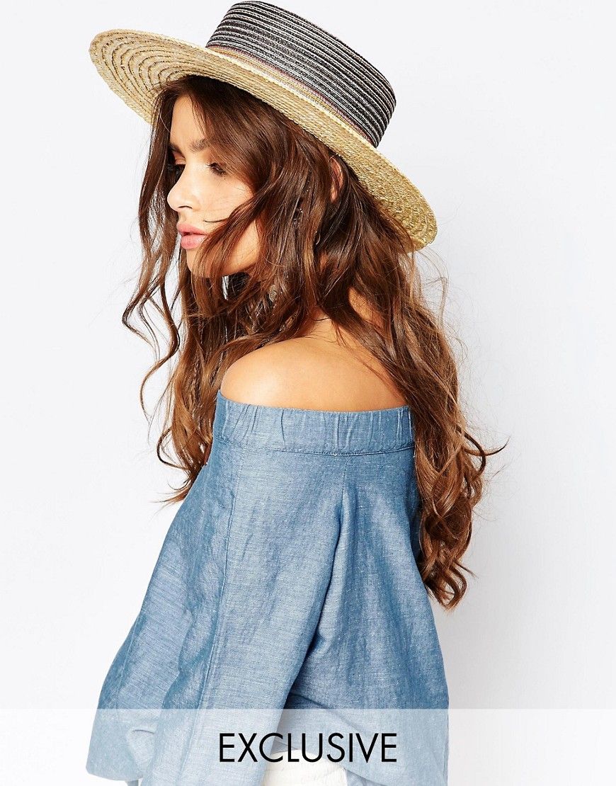 Catarzi Straw Matador Hat with Natural Straw Brim | ASOS UK