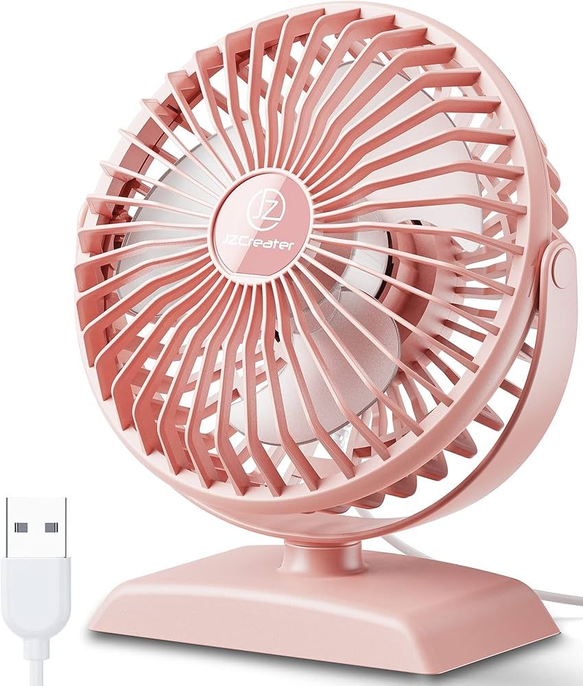 JZCreater Desk Fan, USB Fan for Desk, Strong Airflow, 360° Rotation Desktop Cooling Personal Fan... | Amazon (US)