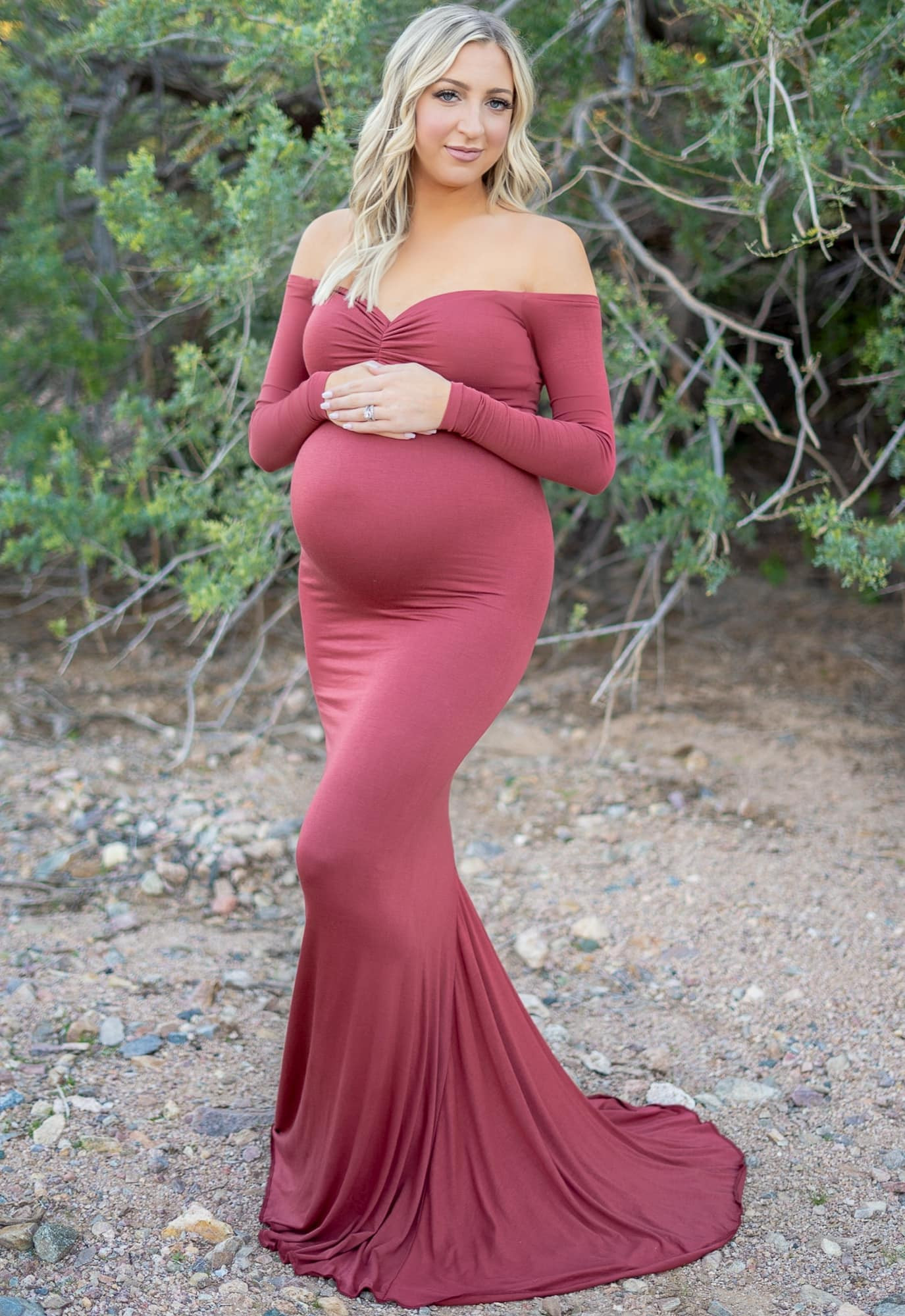 Maternity Gown with Long Sleeves - Sexy Mama Maternity | Sexy Mama Maternity