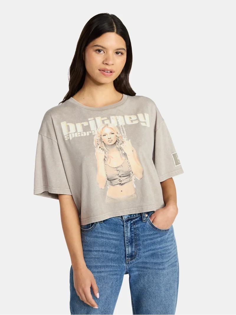 Britney Spears Women's Skimmer Tee with Short Sleeves, XXS-4X | Walmart (US)